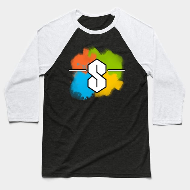 The "S" - Windows Color Splash Baseball T-Shirt by Brony Designs